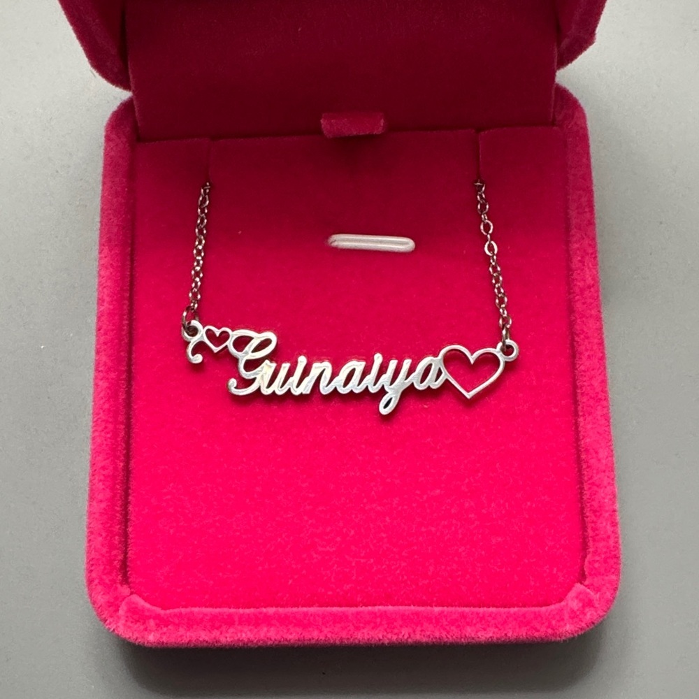 Silver Chamorro “Guinaiya” Guam Necklace with Heart Accents